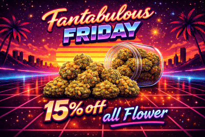 Colorful promotion for cannabis sale